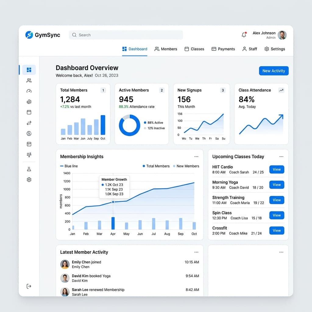 ZantaSoft Gym Dashboard